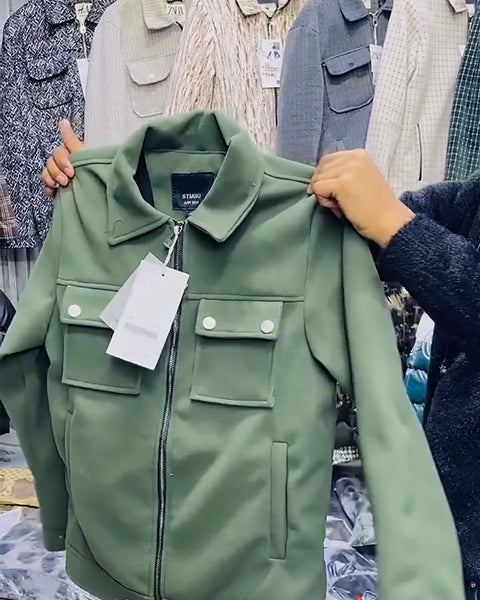 Stylish Zipper Jacket with Pocket Detail