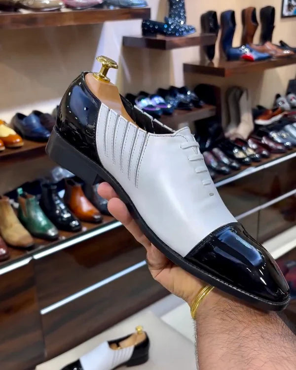 Men's Pure Handmade Leather Spectator Oxfords