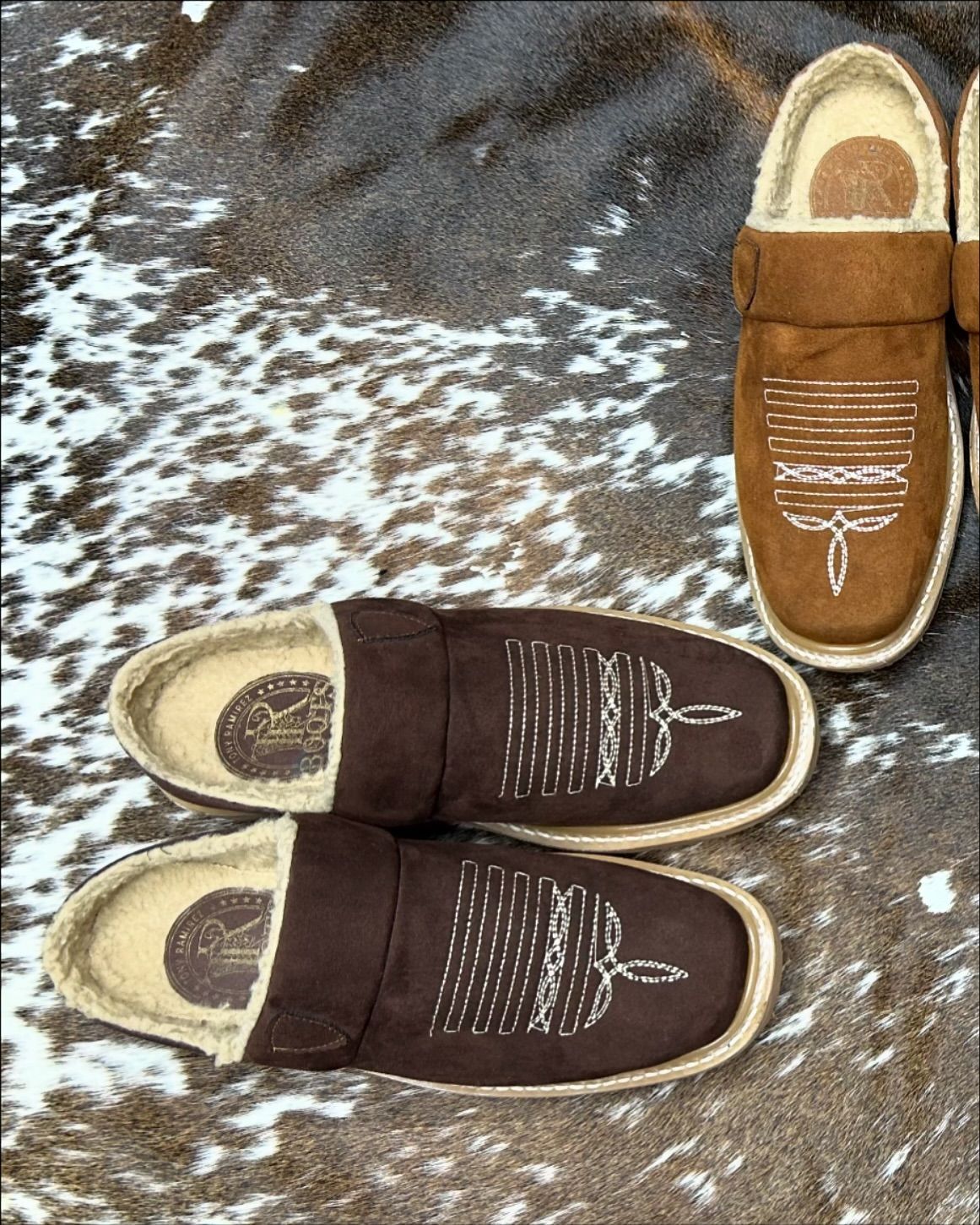 Men's Suede Printed Slip-On Slippers