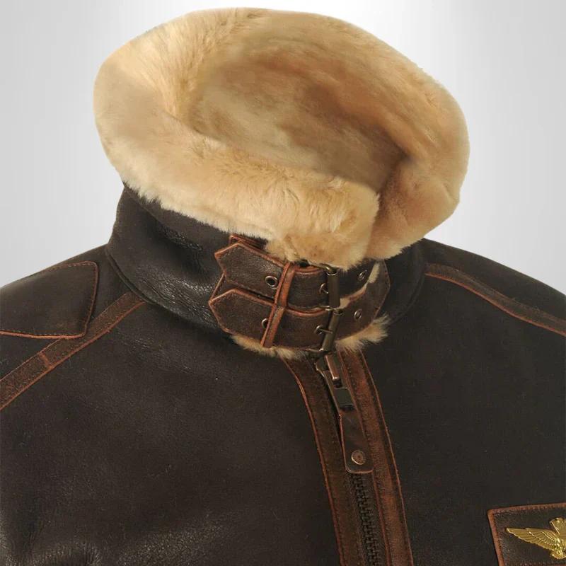 Men's Outdoor Casual Lapel Zip Fleece Thick Leather Jacket