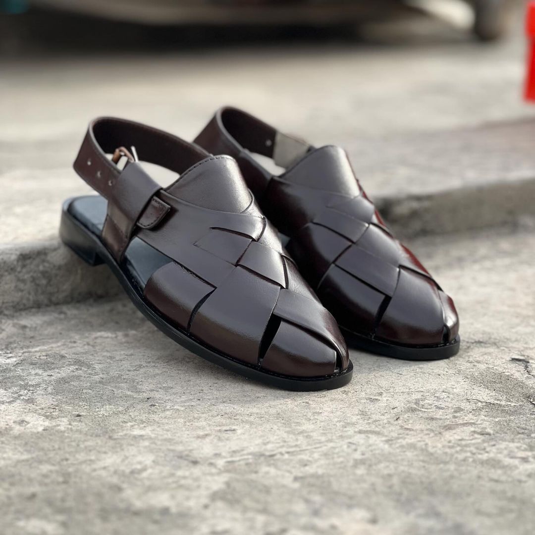 Men's Handmade Fashion Braided Leather Buckle Sandals