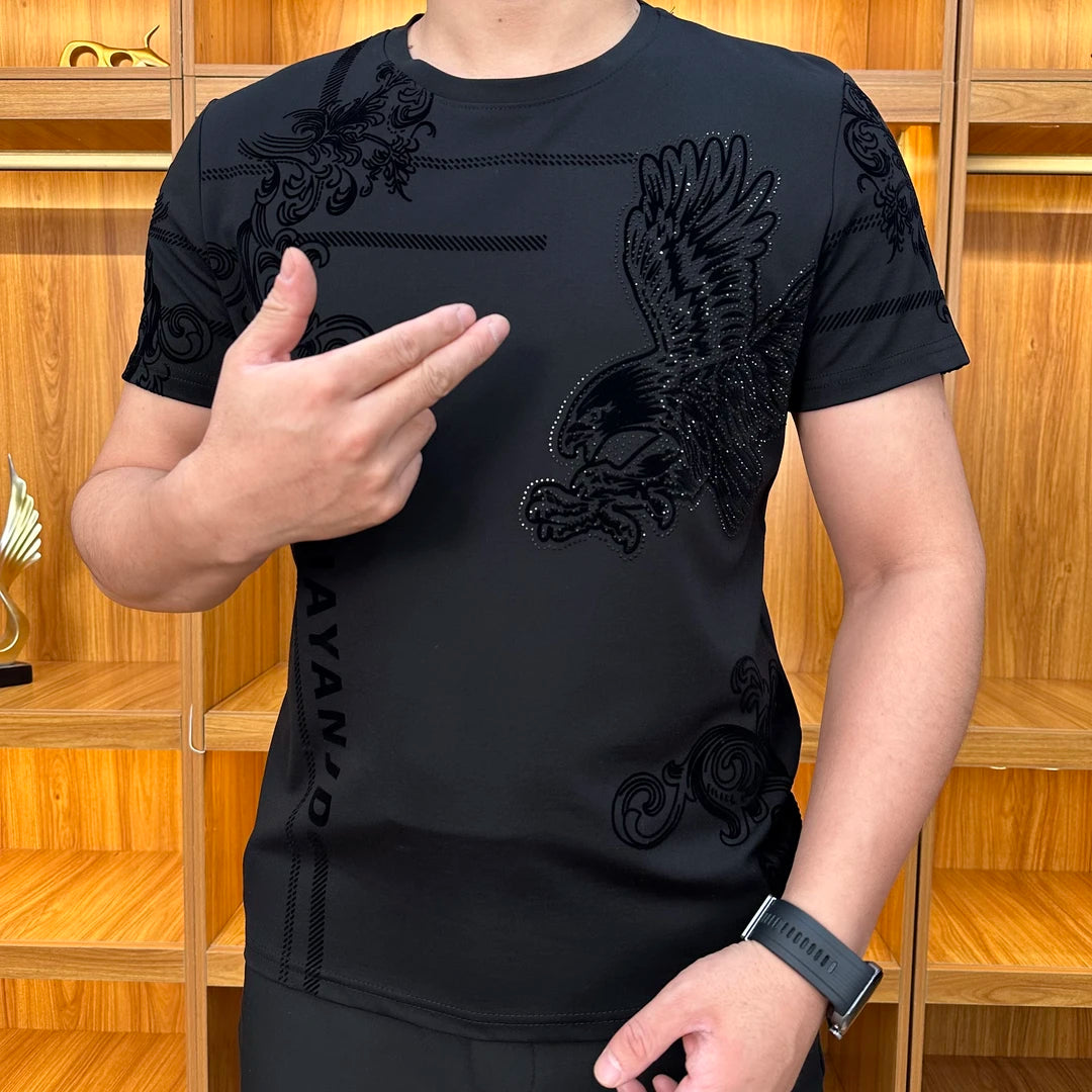 Rhinestone Eagle Vintage Stretch T-Shirt