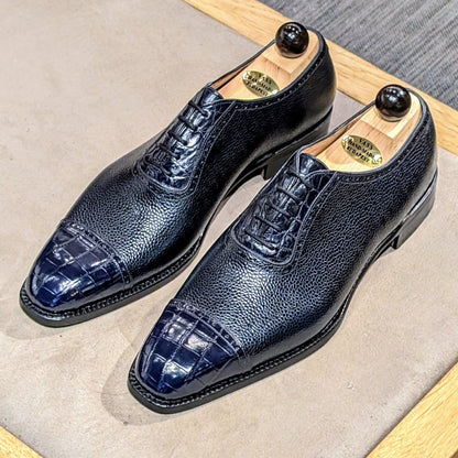 Handmade Crocodile Leather Oxford Dress Shoes