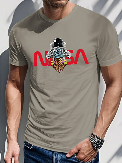 Men's Printed T-Shirt - Ice Cream Astronaut