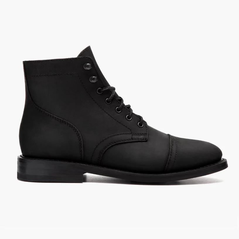 Men's Matte Leather Lace-Up Boots