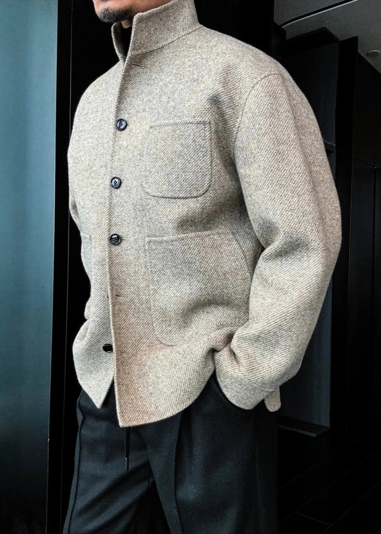 Men's Stand Collar Large Pocket Coat