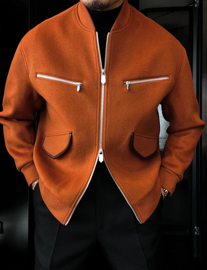 Men's Stylish Simple Zipper Pockets Jacket