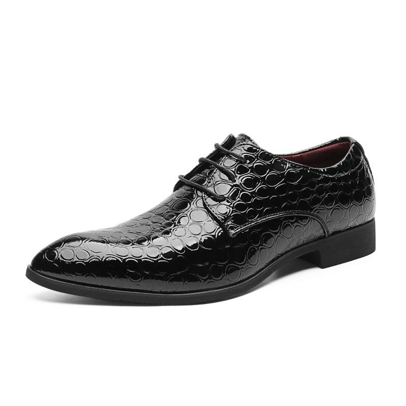 Men's Handmade Textured Shiny Leather Shoes