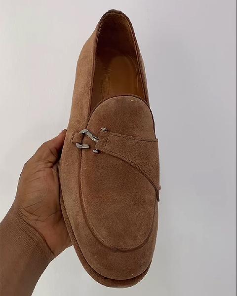 Khaki Buckle Monk Shoes