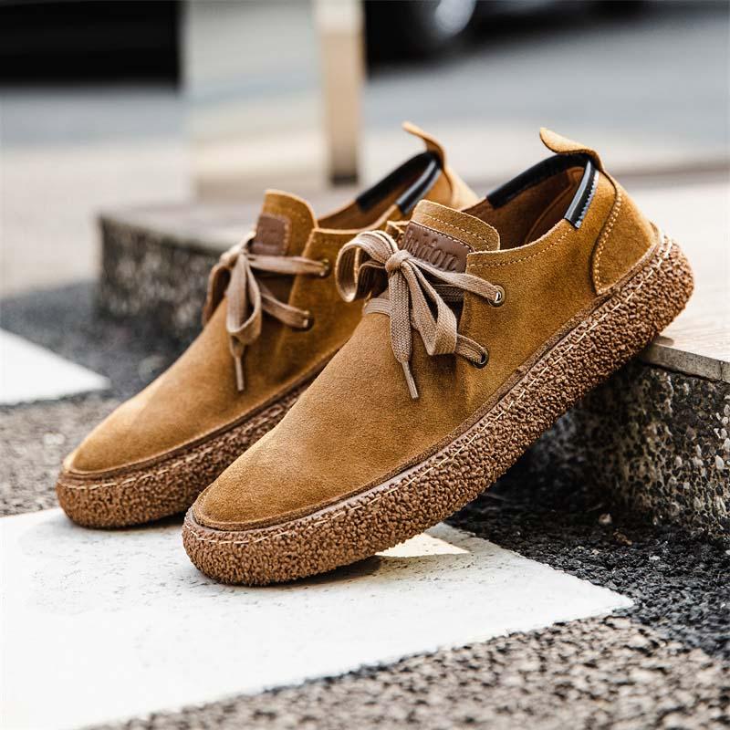 Men's Casual Lace-Up Suede Rubber Soles Shoes