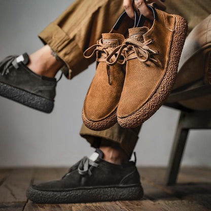 Men's Casual Lace-Up Suede Rubber Soles Shoes