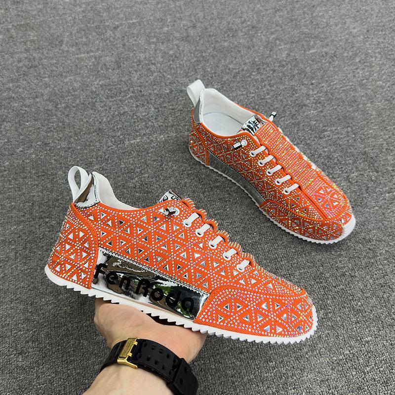 Trendy Diamond Shiny Thick-Soled Non-Slip Slip-On Men's Sneakers