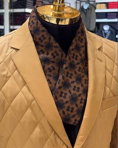 Camel Quilted Pattern Blazer