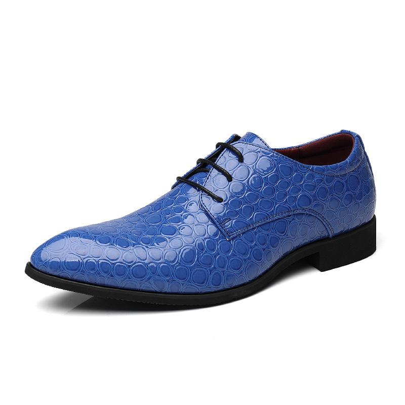 Men's Handmade Textured Shiny Leather Shoes