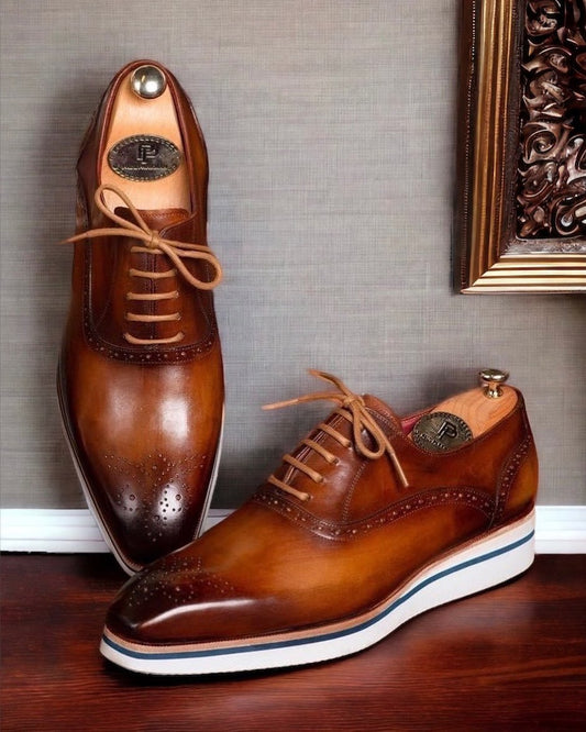 Men's Smart Casual Brown Wingtip Oxfords