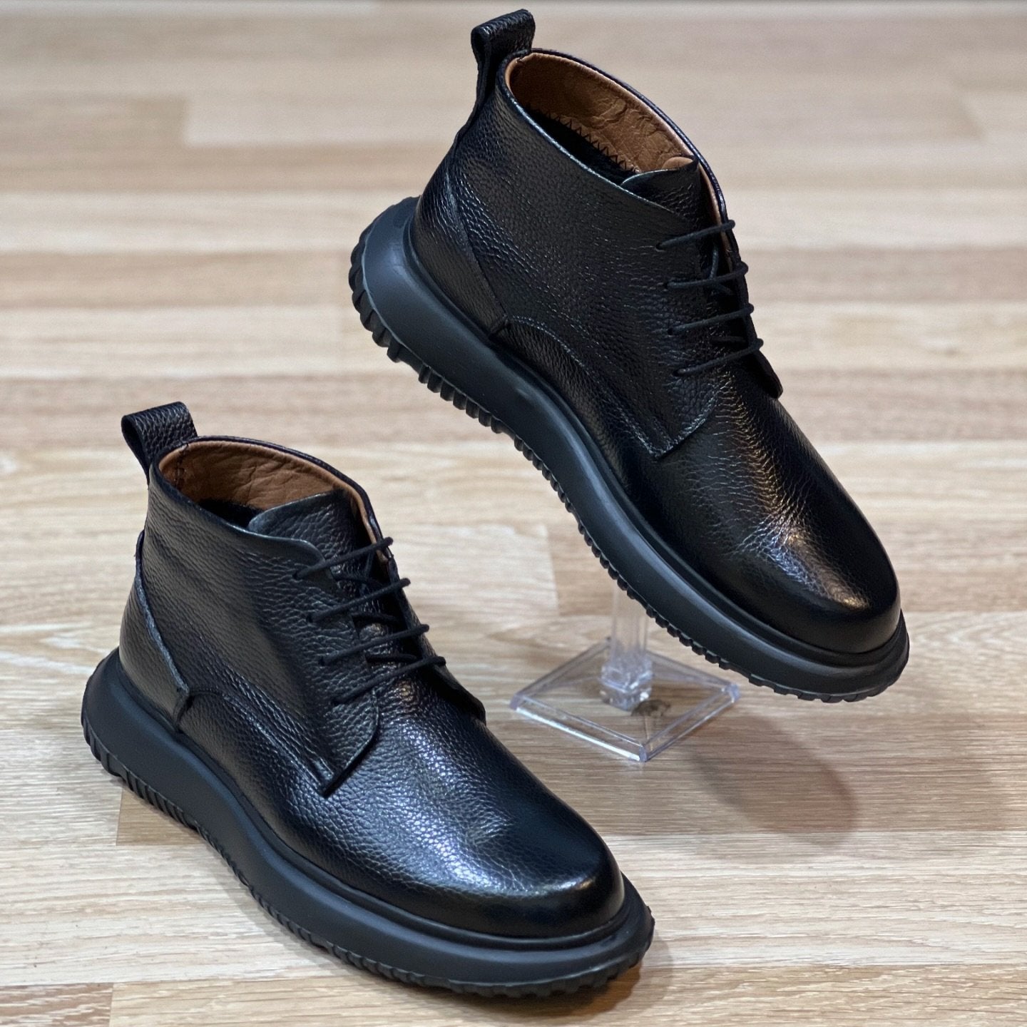 Terziayhan Boots Men's Leather Rubber Sole Orthopedic