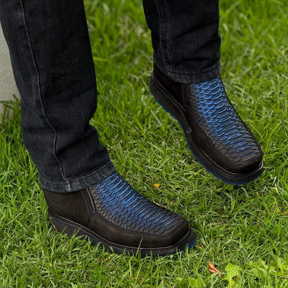 Hand-crafted Blue Cowboy Boots