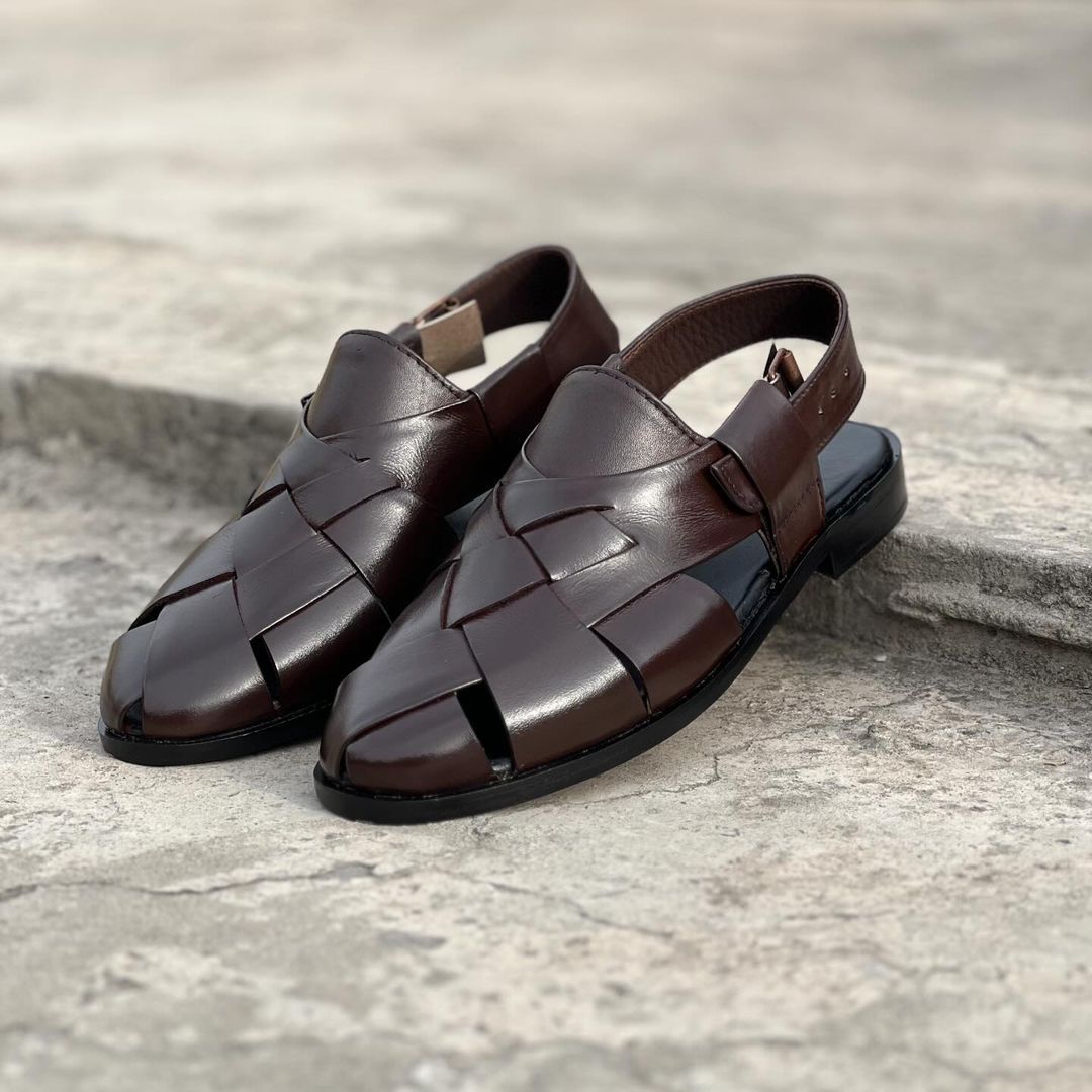 Men's Handmade Fashion Braided Leather Buckle Sandals