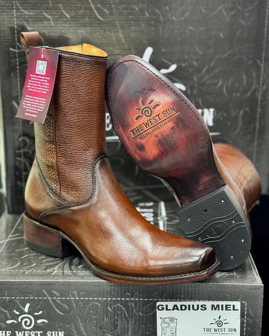 Premium Honey Buckskin Cowboy Boots