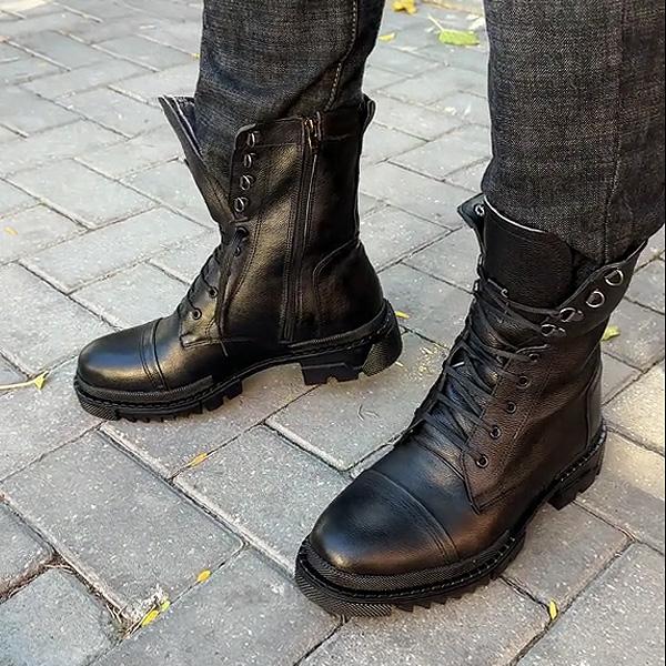 Men's Comfort Cap Toe Lace-up Combat Boot