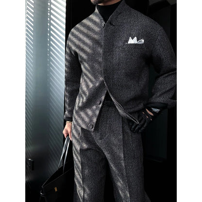Men’s Stand Collar Single-Breasted Jacket