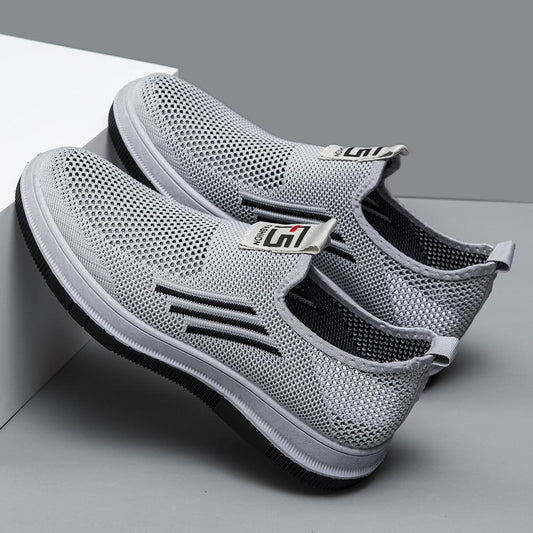 Mesh Hollow Flying Woven Upper Casual Slip-On Sneakers