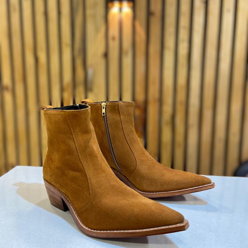 Men's Pointed High-Top Zip Chelsea Boots