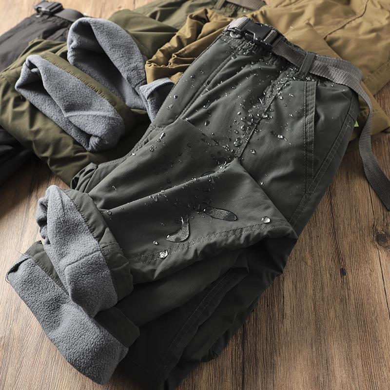 Windproof Waterproof Fleece-Lined Outdoor Hiking Pants