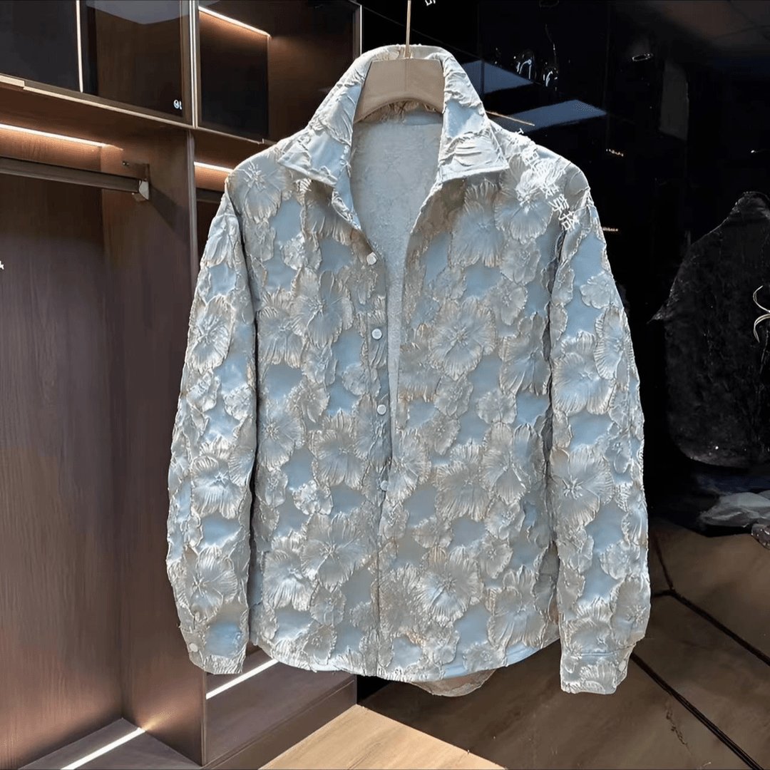 Trendy 3D Embroidered Carved Men's Shirt Jacket