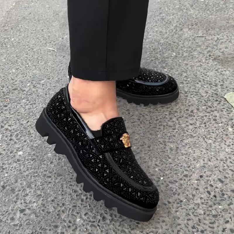 Glittering Platform Men's Loafers