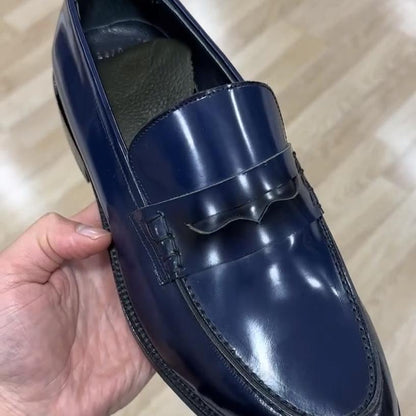 Men's New Blue Quality Genuine Leather Retro Casual Shoes