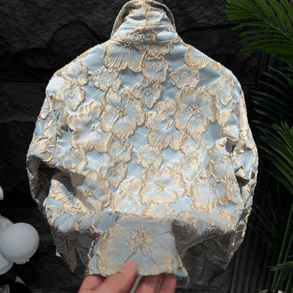 Trendy 3D Embroidered Carved Men's Shirt Jacket