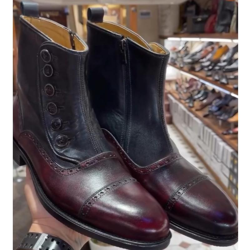 Men's Retro Button Boots